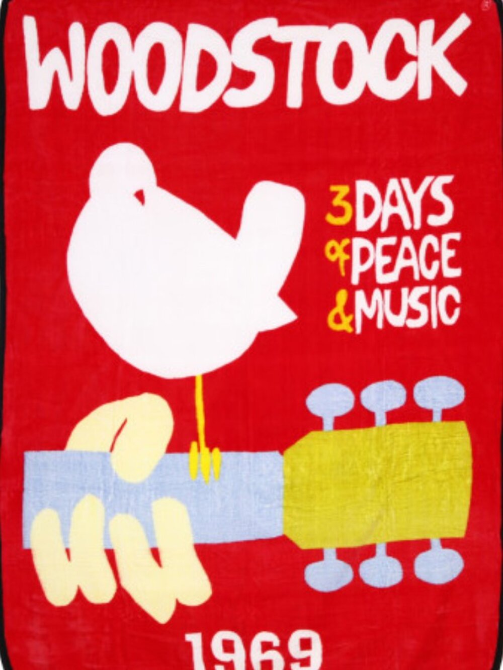 Woodstock 1969 Logo Blanket ~ Officially Licensed ~ 50" x 60" ~ Brand New!